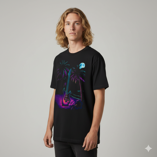 Neon Guitar Beach Tee