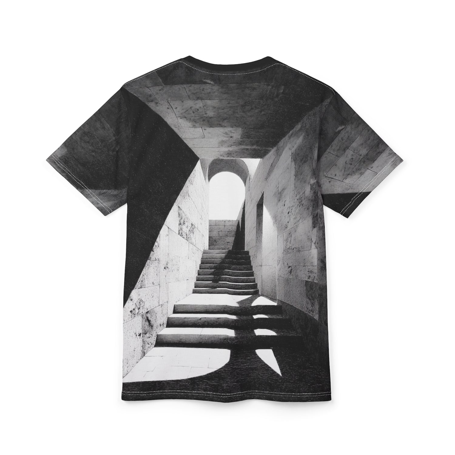 Monochrome Stairway Illusion Tee