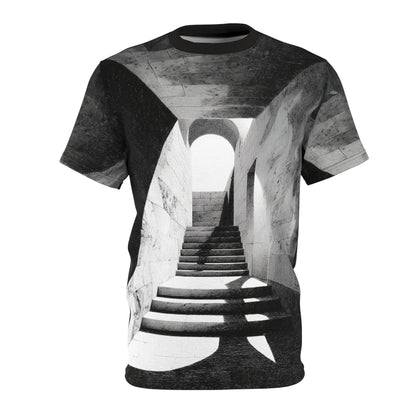 Monochrome Stairway Illusion Tee