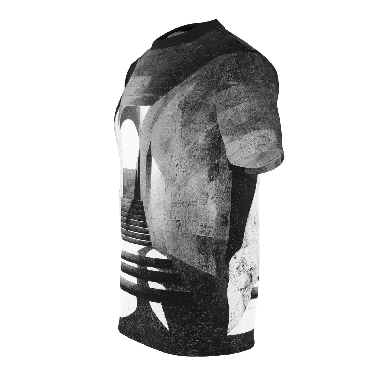 Monochrome Stairway Illusion Tee