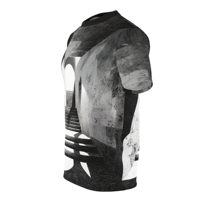 Monochrome Stairway Illusion Tee