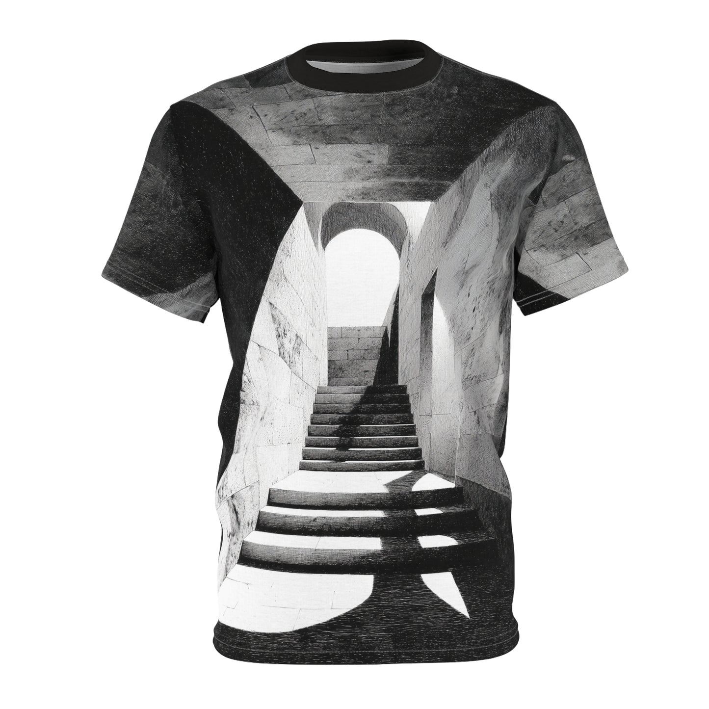 Monochrome Stairway Illusion Tee