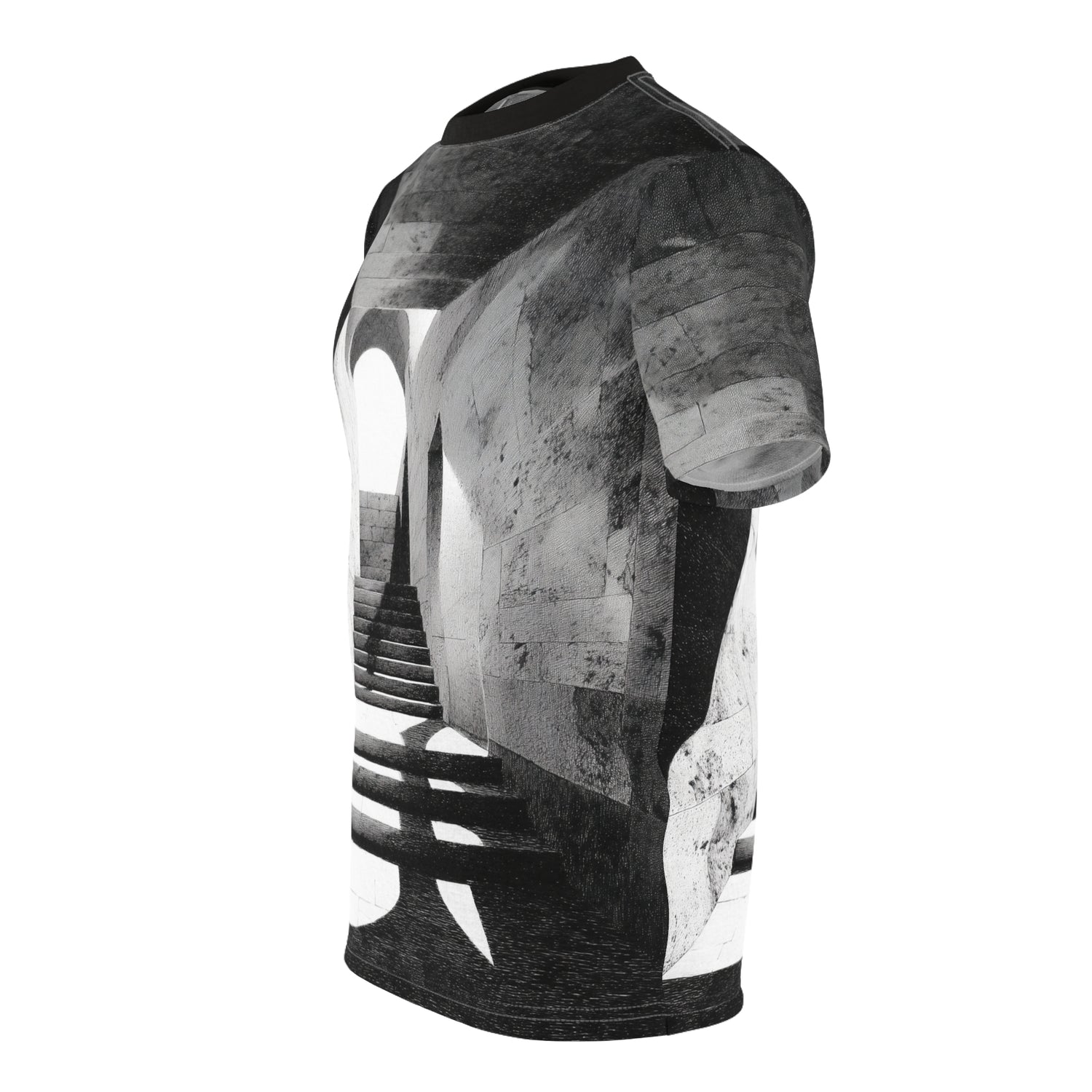 Monochrome Stairway Illusion Tee