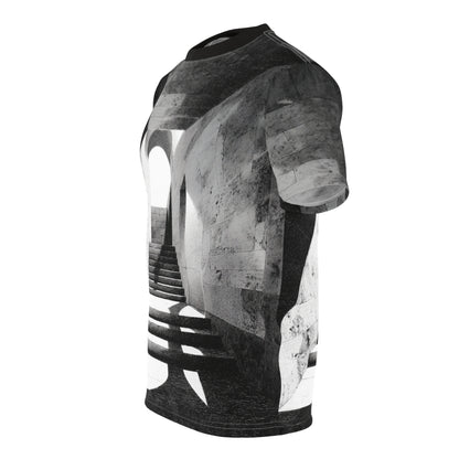 Monochrome Stairway Illusion Tee