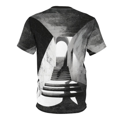Monochrome Stairway Illusion Tee