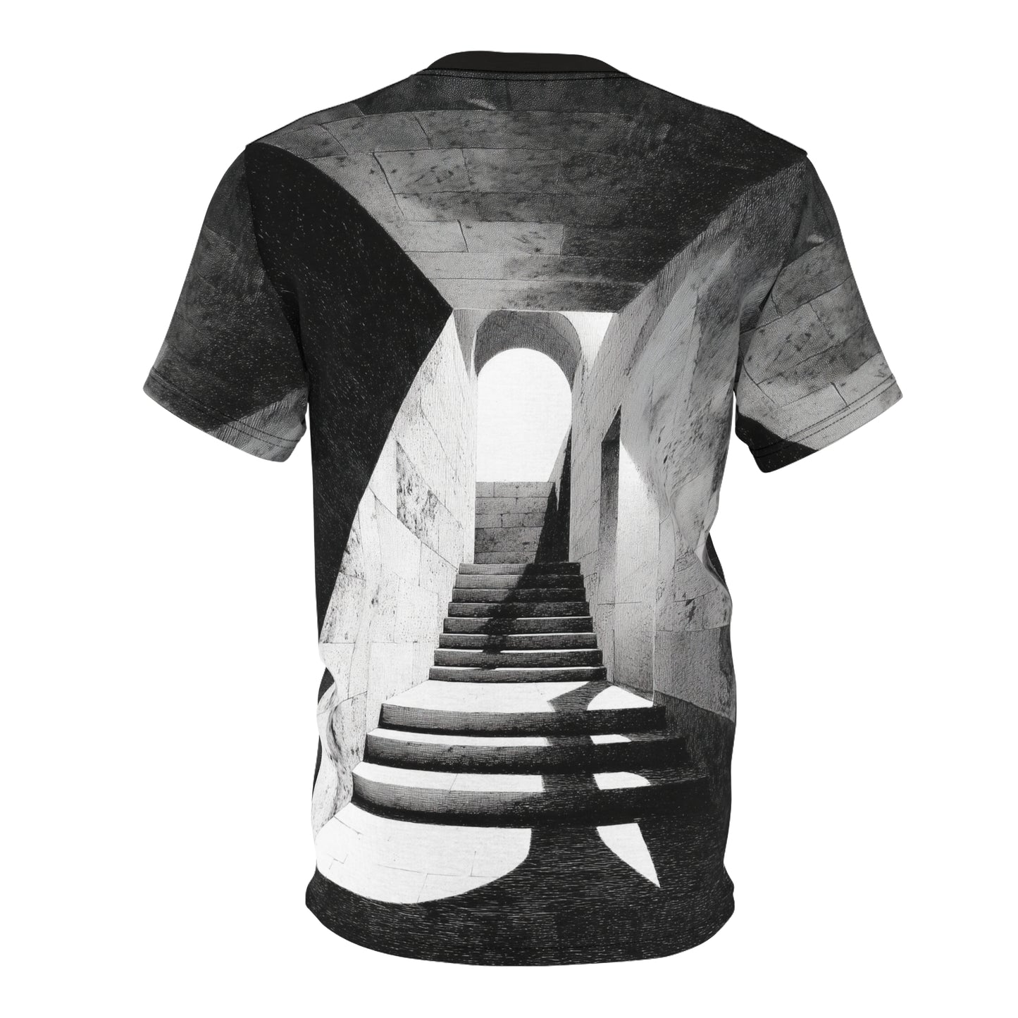 Monochrome Stairway Illusion Tee