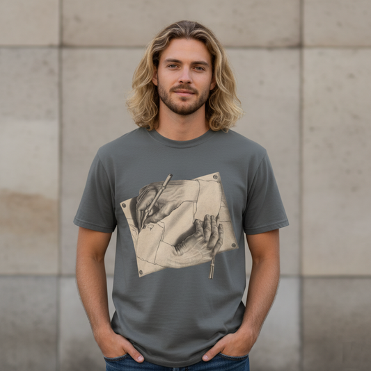 MC Escher Drawing Hands Tee
