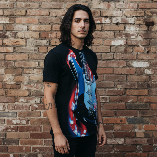 Electric Guitar on Fire Tee