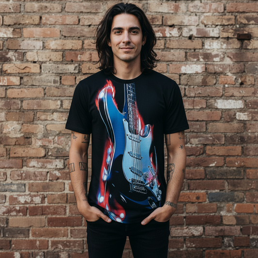 Electric Guitar on Fire Tee