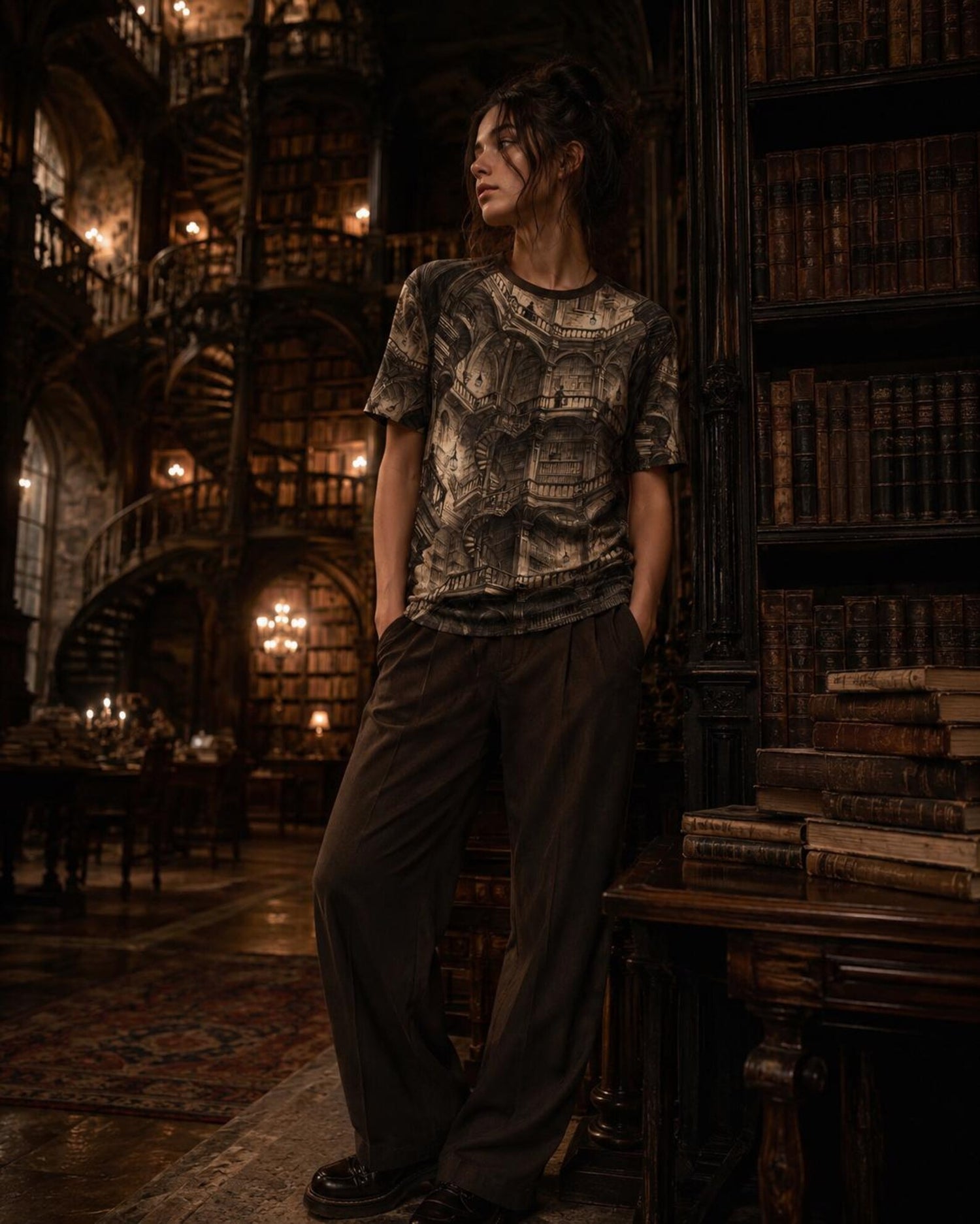 Impossible Library Staircase Tee