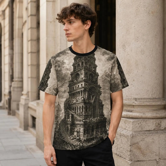 Tower of Babel Architectural Illusion Tee