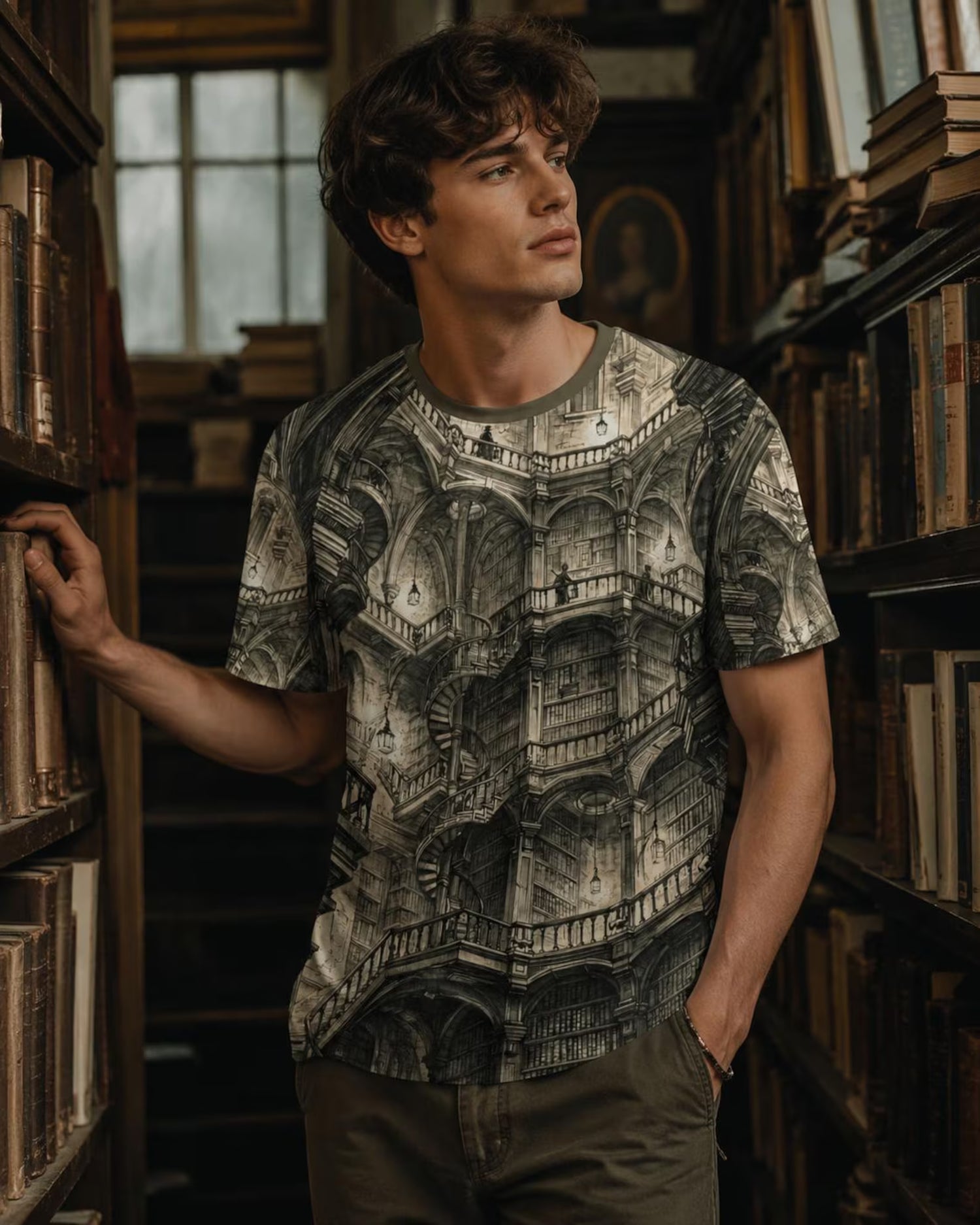 Impossible Library Staircase Tee