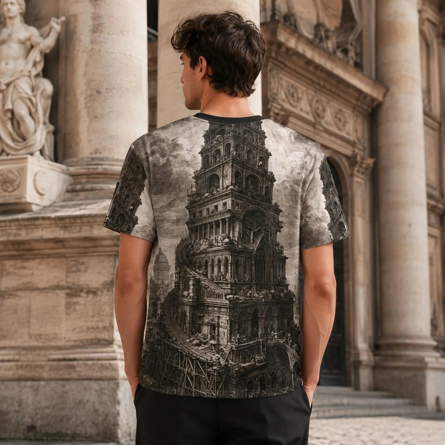 Tower of Babel Architectural Illusion Tee
