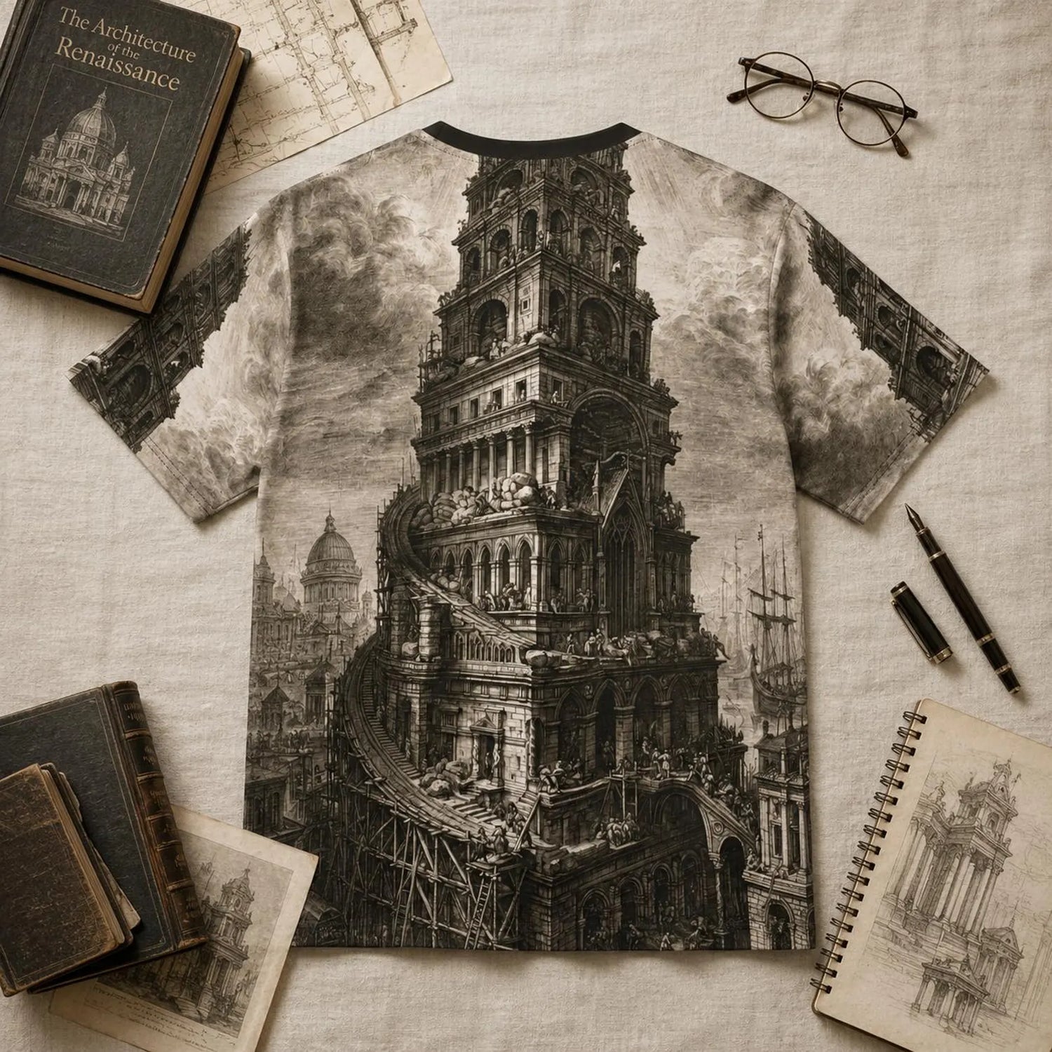 Tower of Babel Architectural Illusion Tee