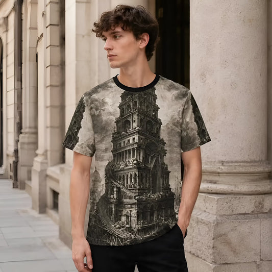 Tower of Babel Architectural Illusion Tee