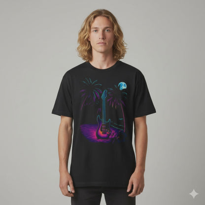 Neon Guitar Beach Tee