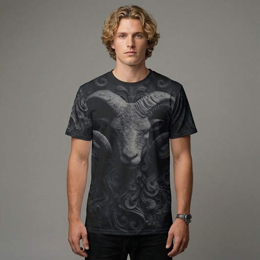 Aries Zodiac Surreal Ram Tee